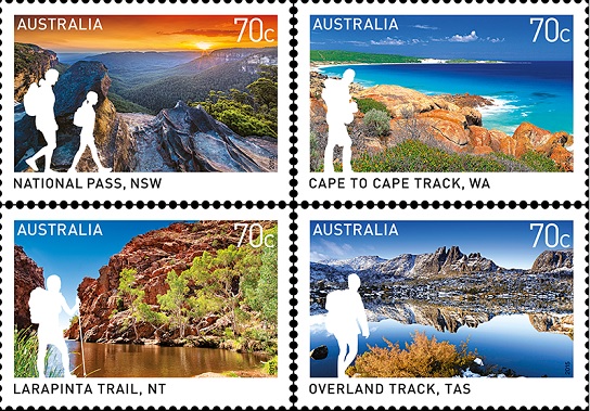 australia walking tracks stamps
