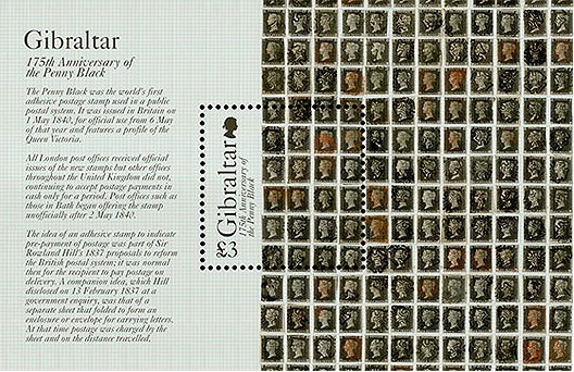 gibraltar penny black stamp
