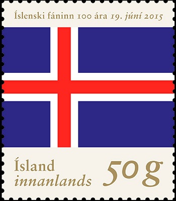 iceland flag stamp
