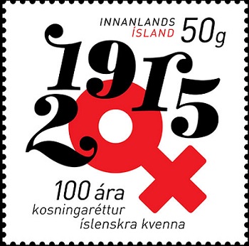 iceland women surfage stamp