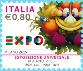 italy expo milano stamp