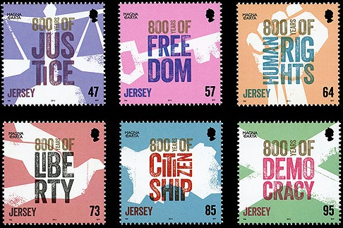 jersey magnacarta stamps