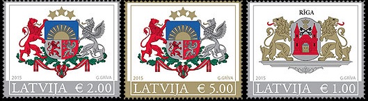 latvia coat of arms stamps