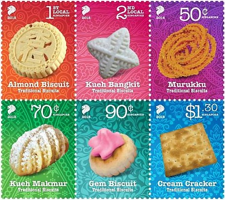 singapore biscuits stamps