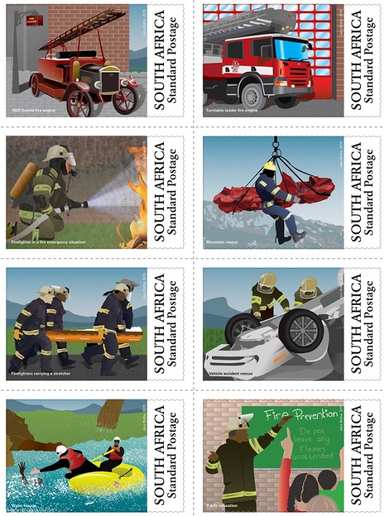 south africa fire fighters stamps