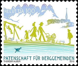 swiss mountain communities stamp
